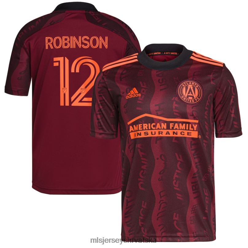 dres B2N0P1205 MLS Jerseys djeca atlanta united fc miles robinson adidas maroon 2021 unity replika igračevog dresa