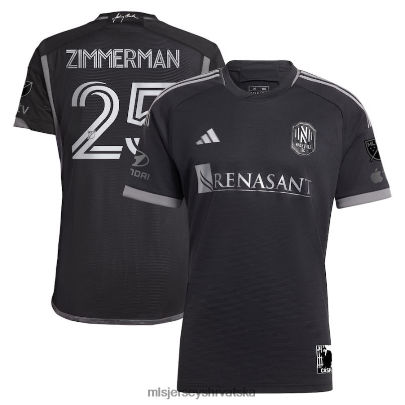 dres B2N0P506 MLS Jerseys muškarci nashville sc walker zimmerman adidas crni 2023 čovjek u crnoj opremi autentičan igrački dres