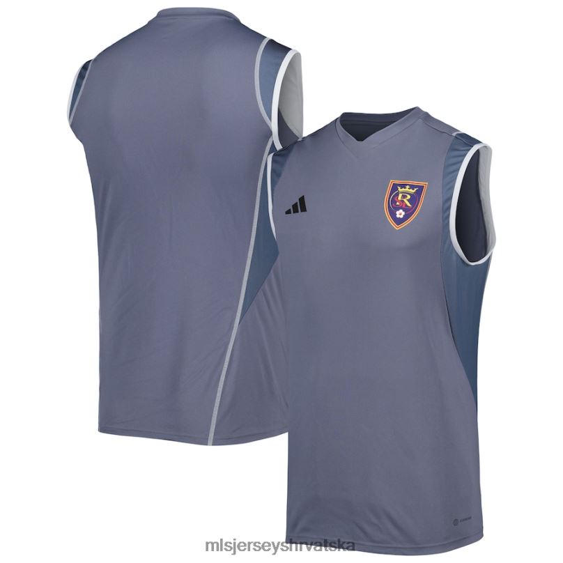 dres B2N0P979 MLS Jerseys muškarci Real Salt Lake adidas sivi 2023 dres bez rukava za trening na terenu